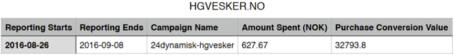 ROI for hgvesker.no